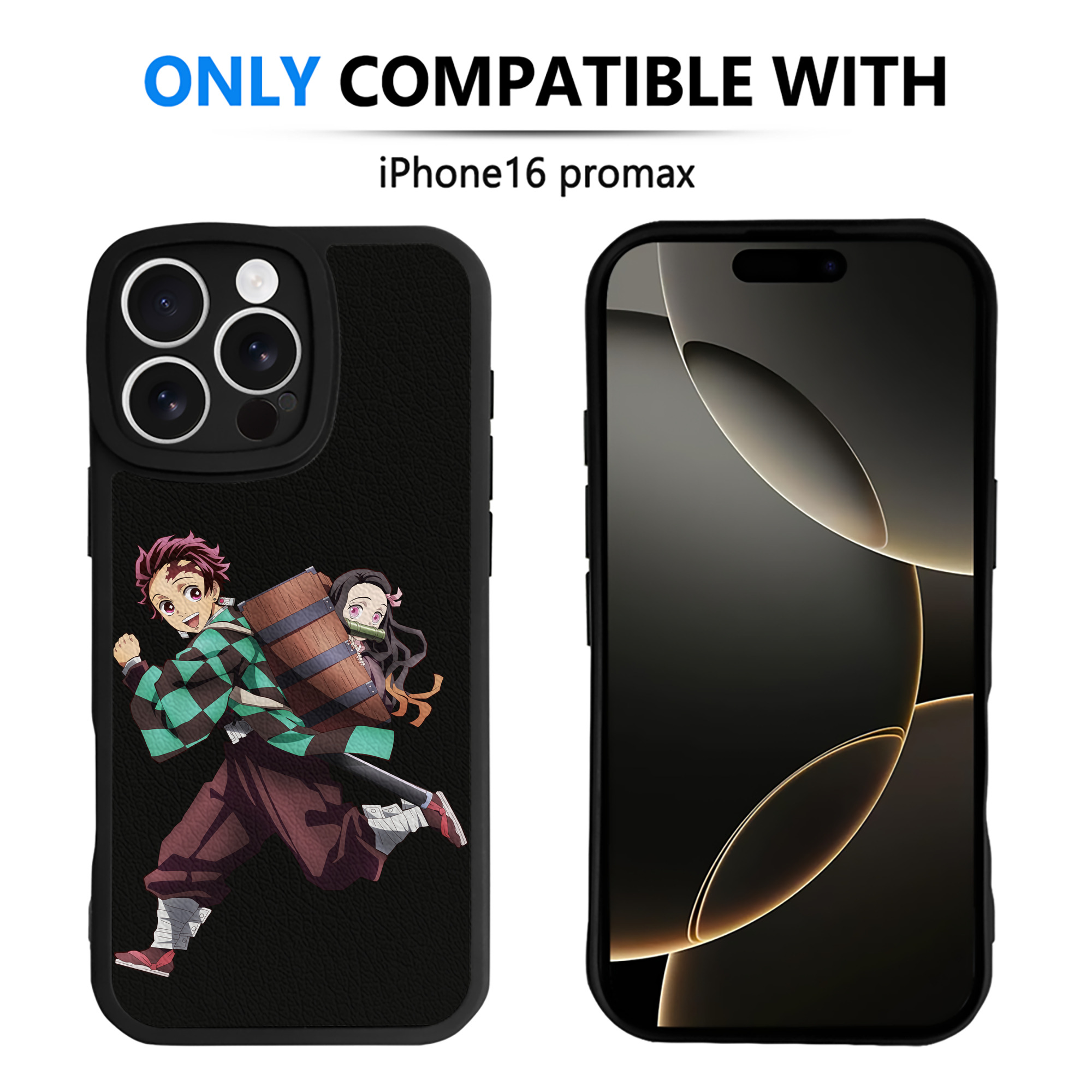 （画像用） 鬼滅の刃 竈門 炭治郎／かまど たんじろう Kamado Tanjirou 【iPhone 16シリーズ対応】シリコンスマホケース（レザー調） 材質：シリコン